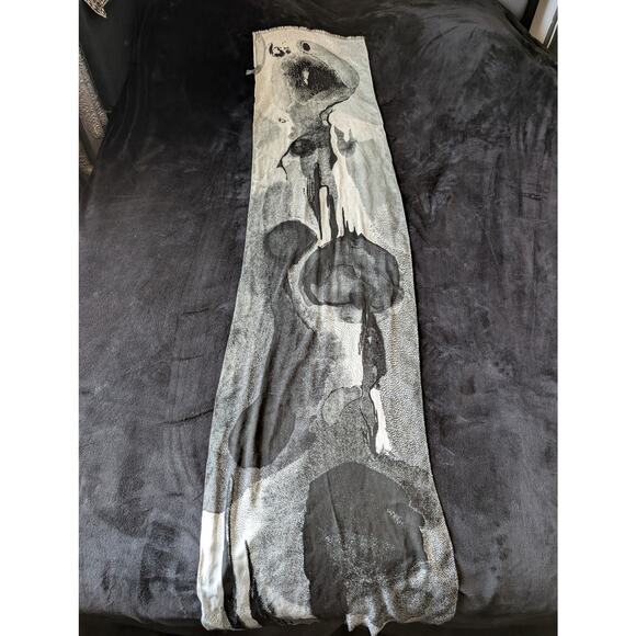 Eileen Fisher Unique Abstract Design Tencel Scarf 72 x 17" - Picture 6 of 8